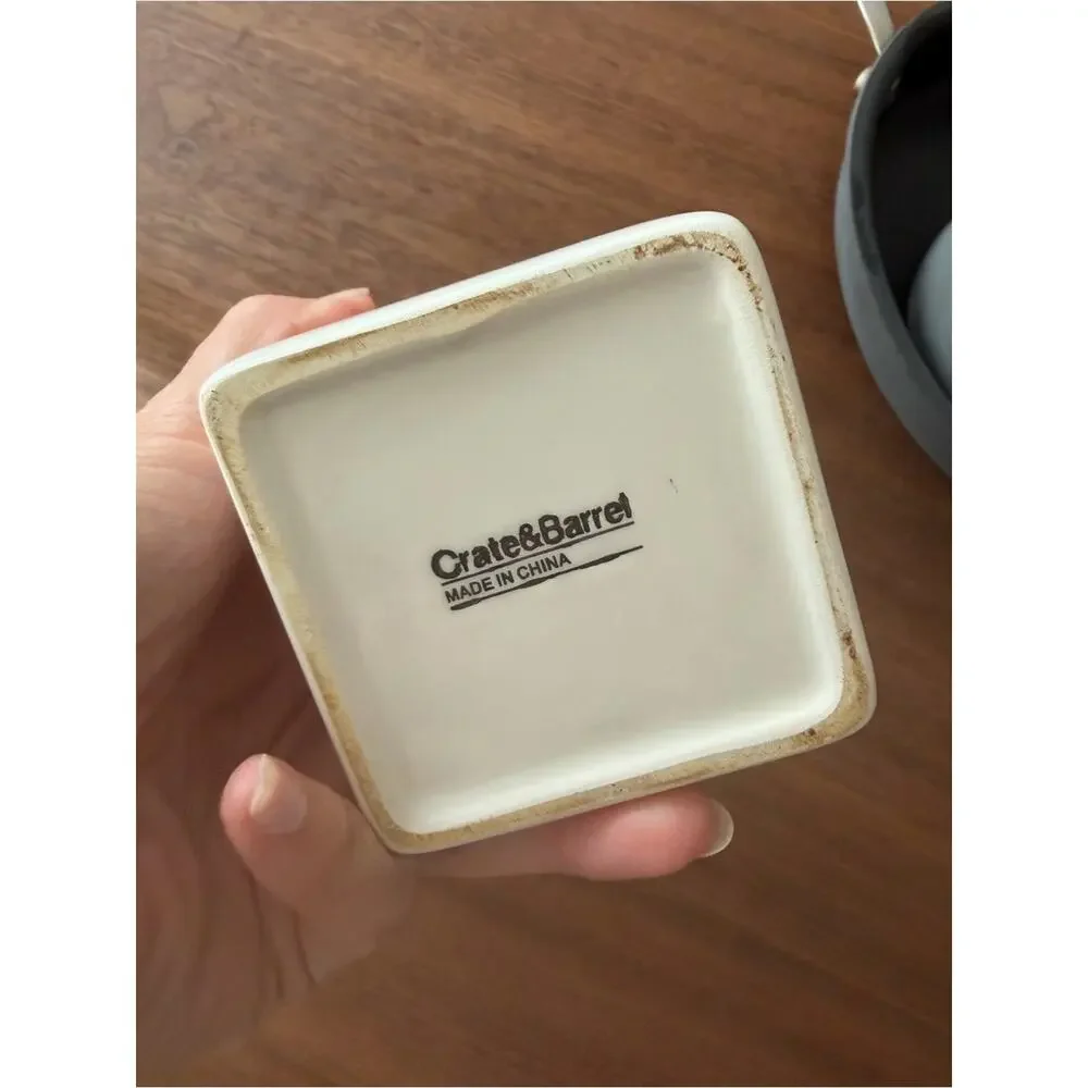 🗽Crate&Barrel White Ceramic Square Canister Base